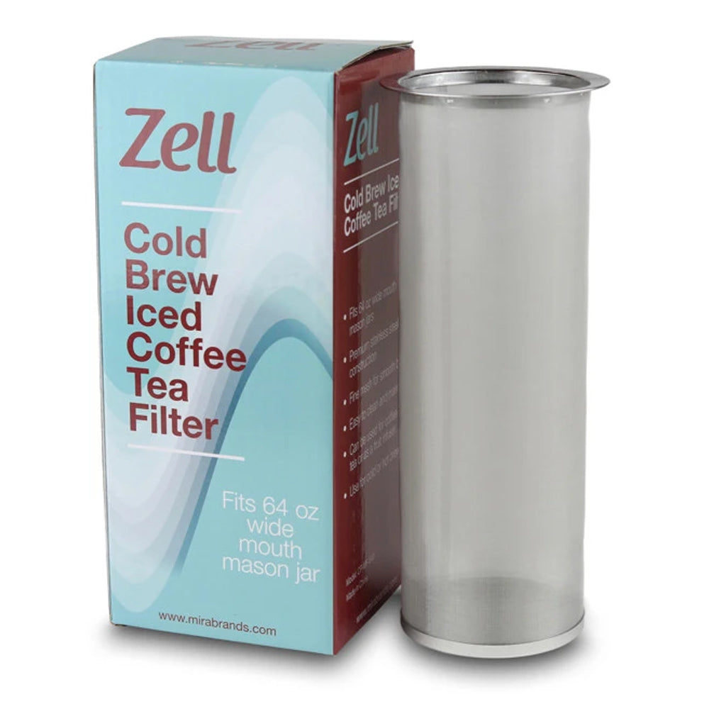 Cold Brew Coffee Maker Kit: Wide Mouth for Coffee, Infused Tea, Alcohol - 2 Quart 64 oz Teal Lid